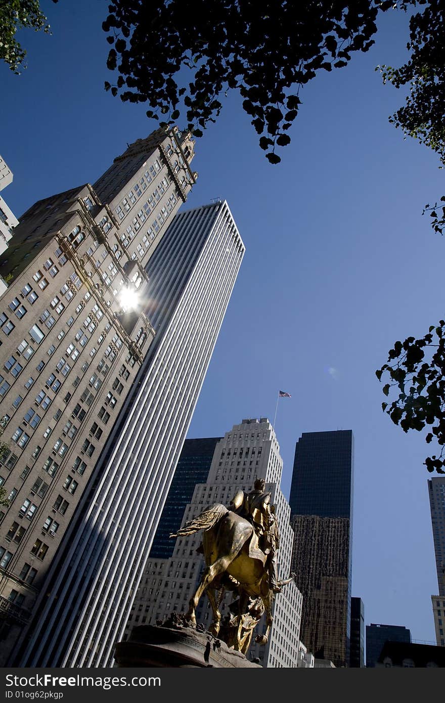 Modern office buildings in New York