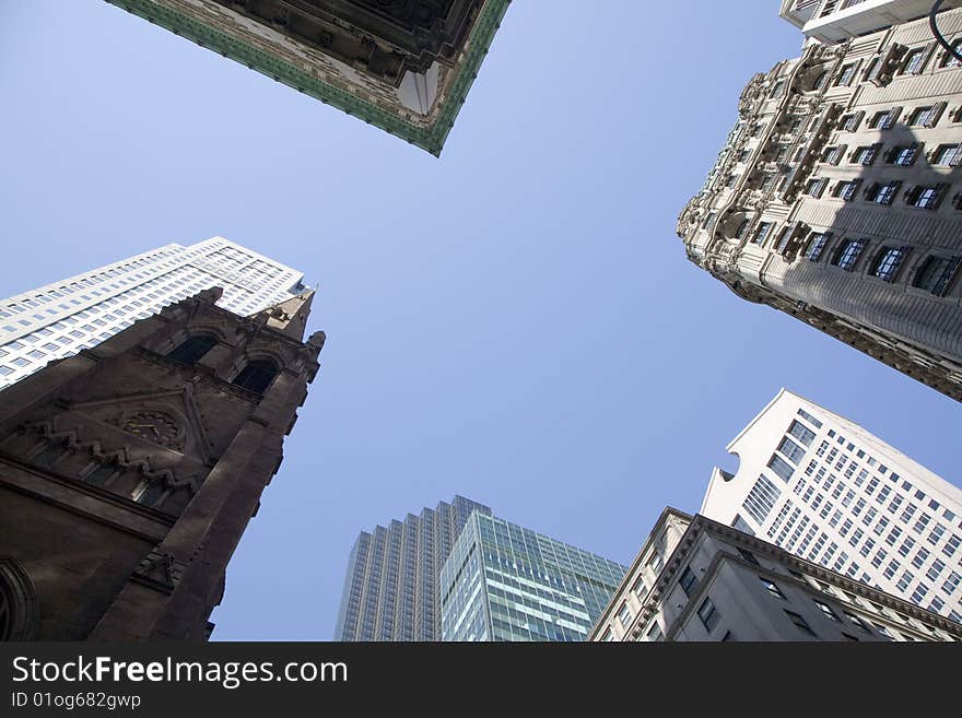 Modern office buildings in New York