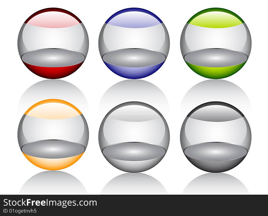 Glossy shiny orbs, vector illustration