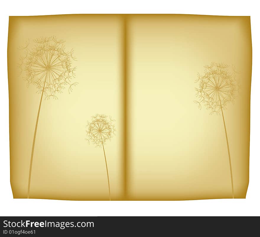 Old floral paper, vector illustration