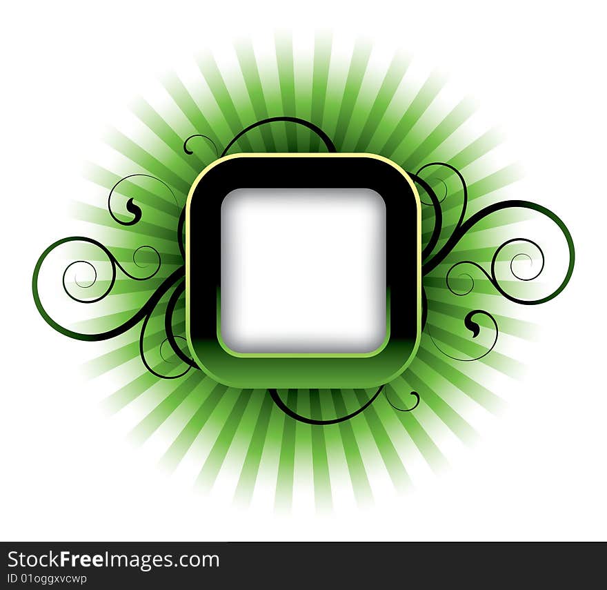 Placard with decorative elements on a white background. Placard with decorative elements on a white background