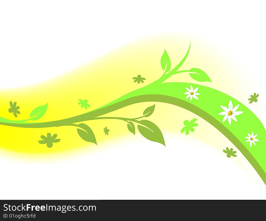 Abstract floral design element, vector illustration