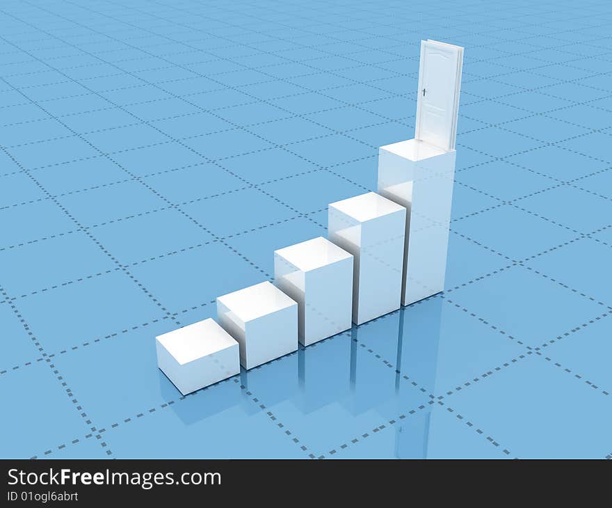 3d abstract chart for company presentation