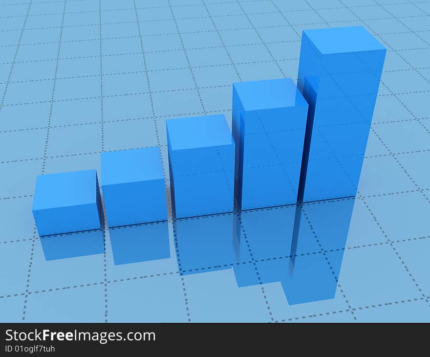 3d abstract chart for company presentation