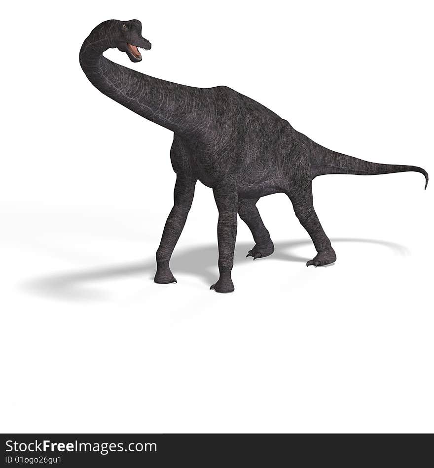 Giant dinosaur brachiosaurus With Clipping Path