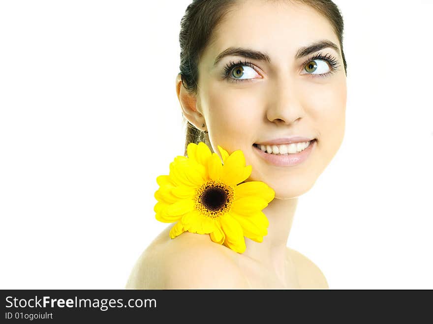 Pretty Girl With A Flower