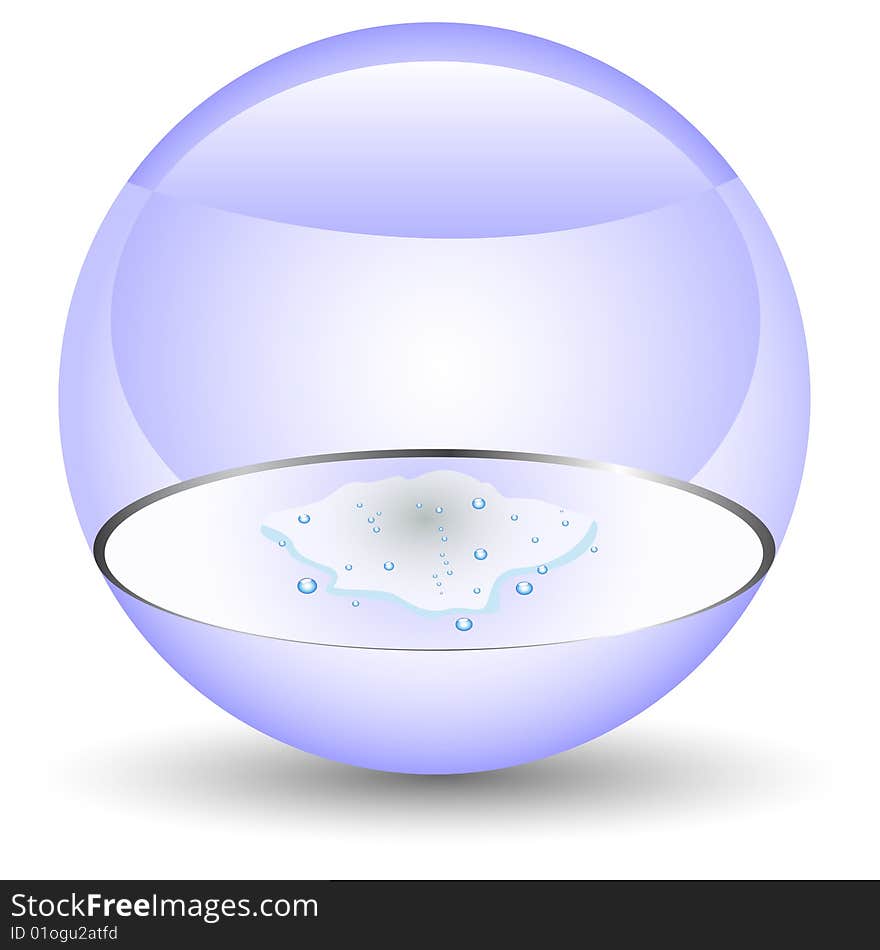 Glossy blue orb, vector illustration. Glossy blue orb, vector illustration