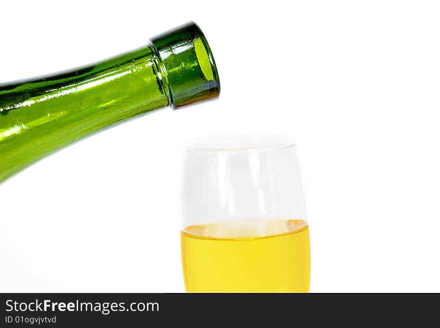 Pouring Some White Wine In Glass