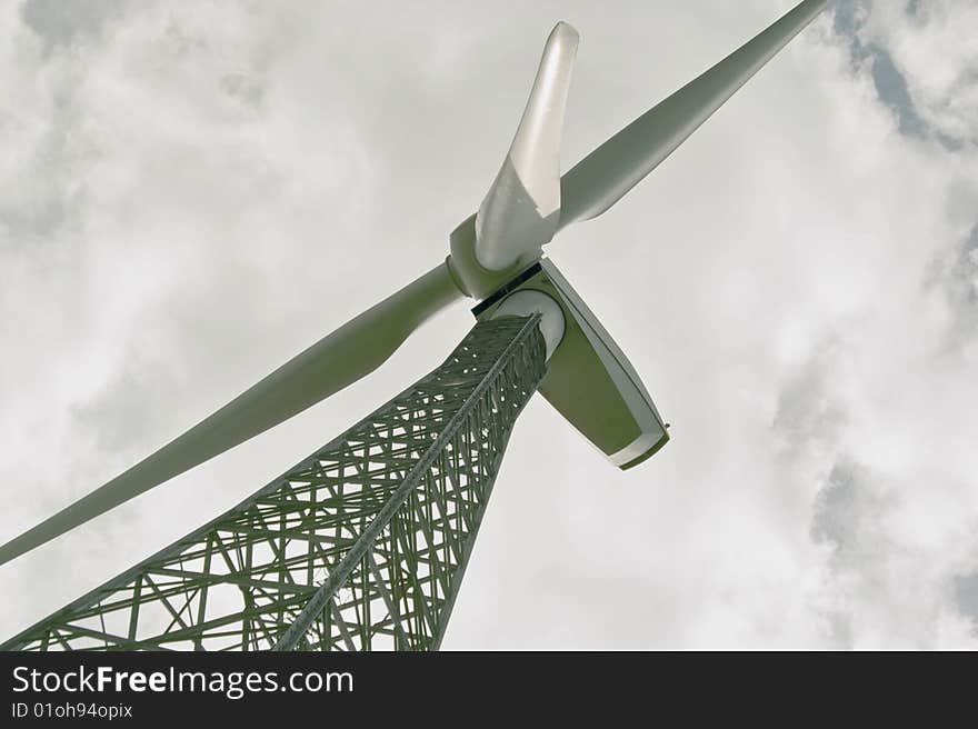 Huge Wind Energy Plant with Sky