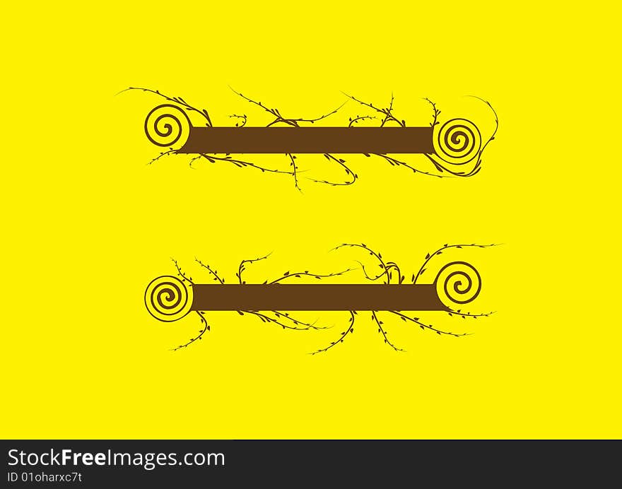 Yellow background with brown waves