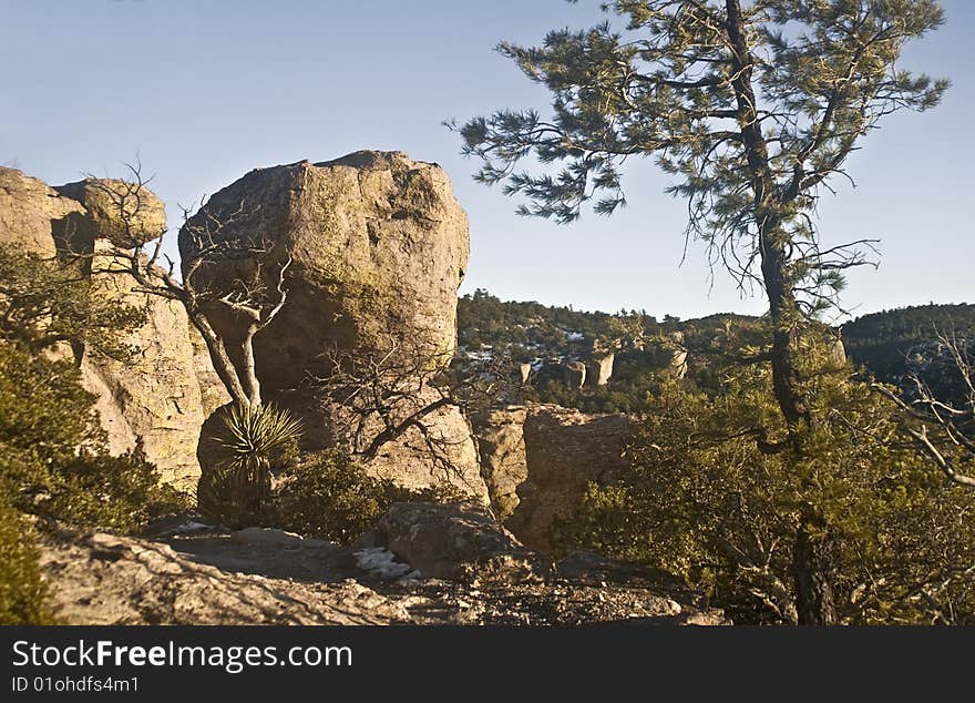 This is a picture of rock formations at Chiricahua National Monument