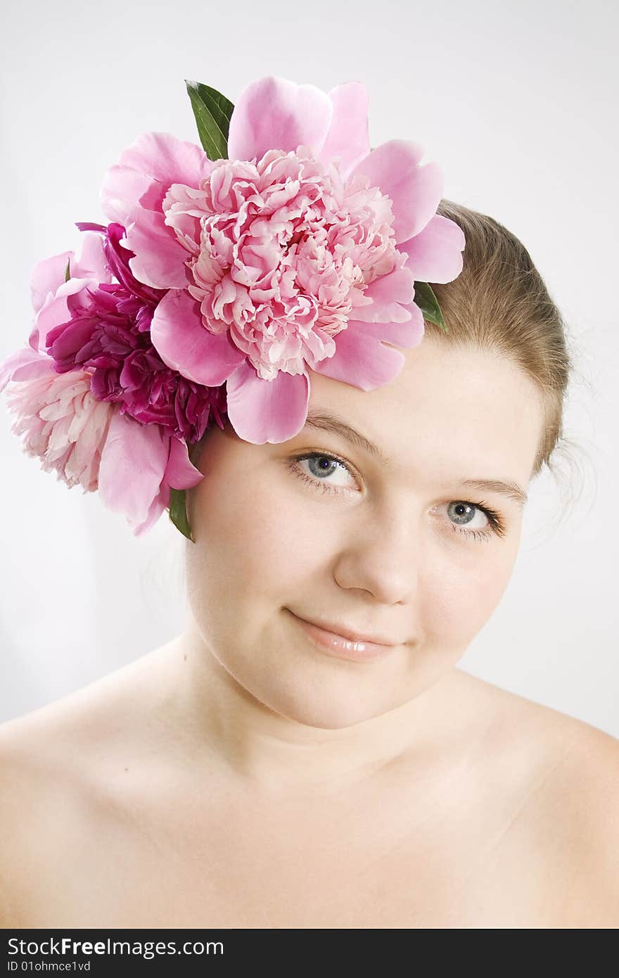 Face Of Woman With Flower