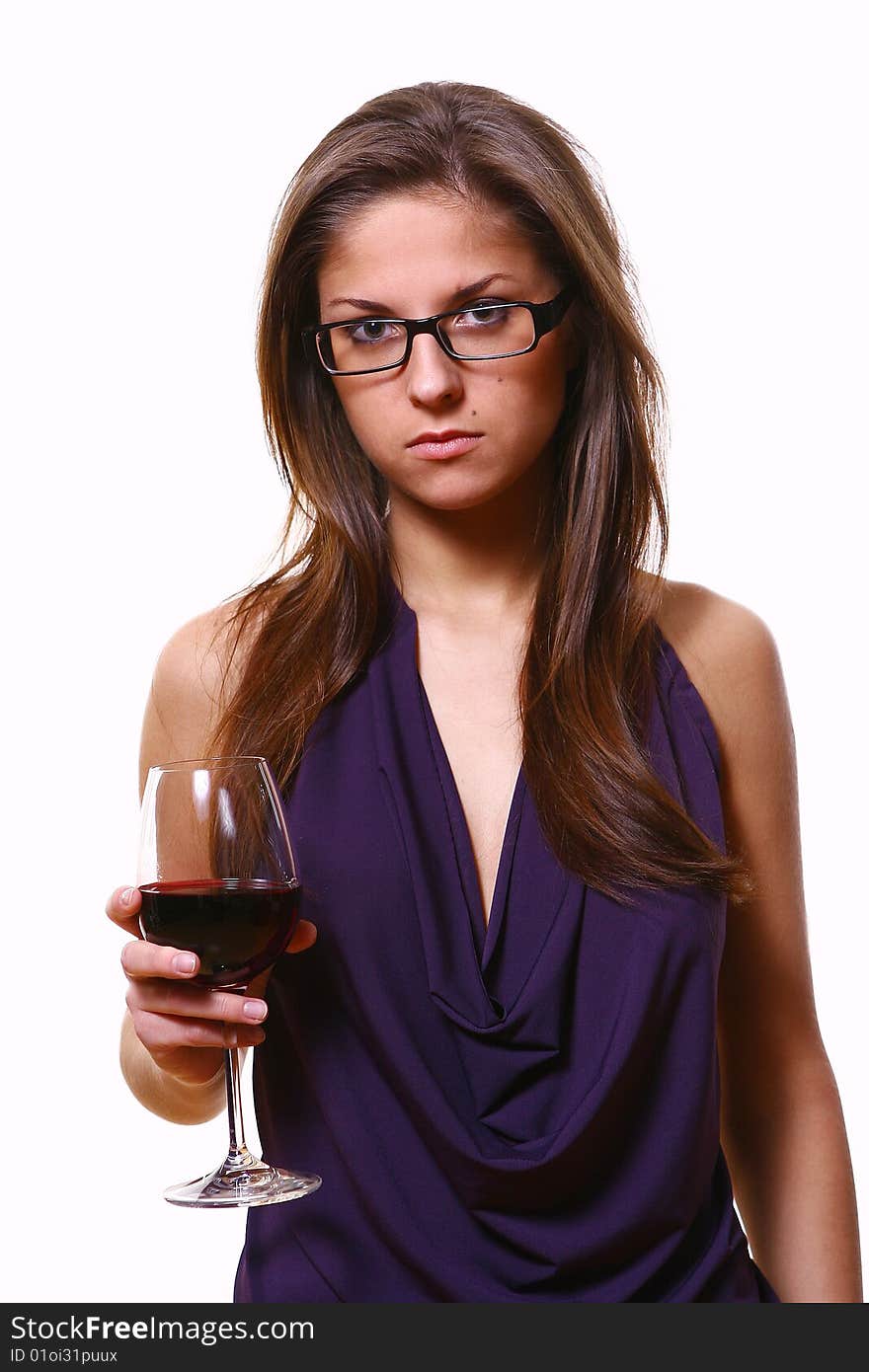 Woman eith wine glass t. Woman eith wine glass t