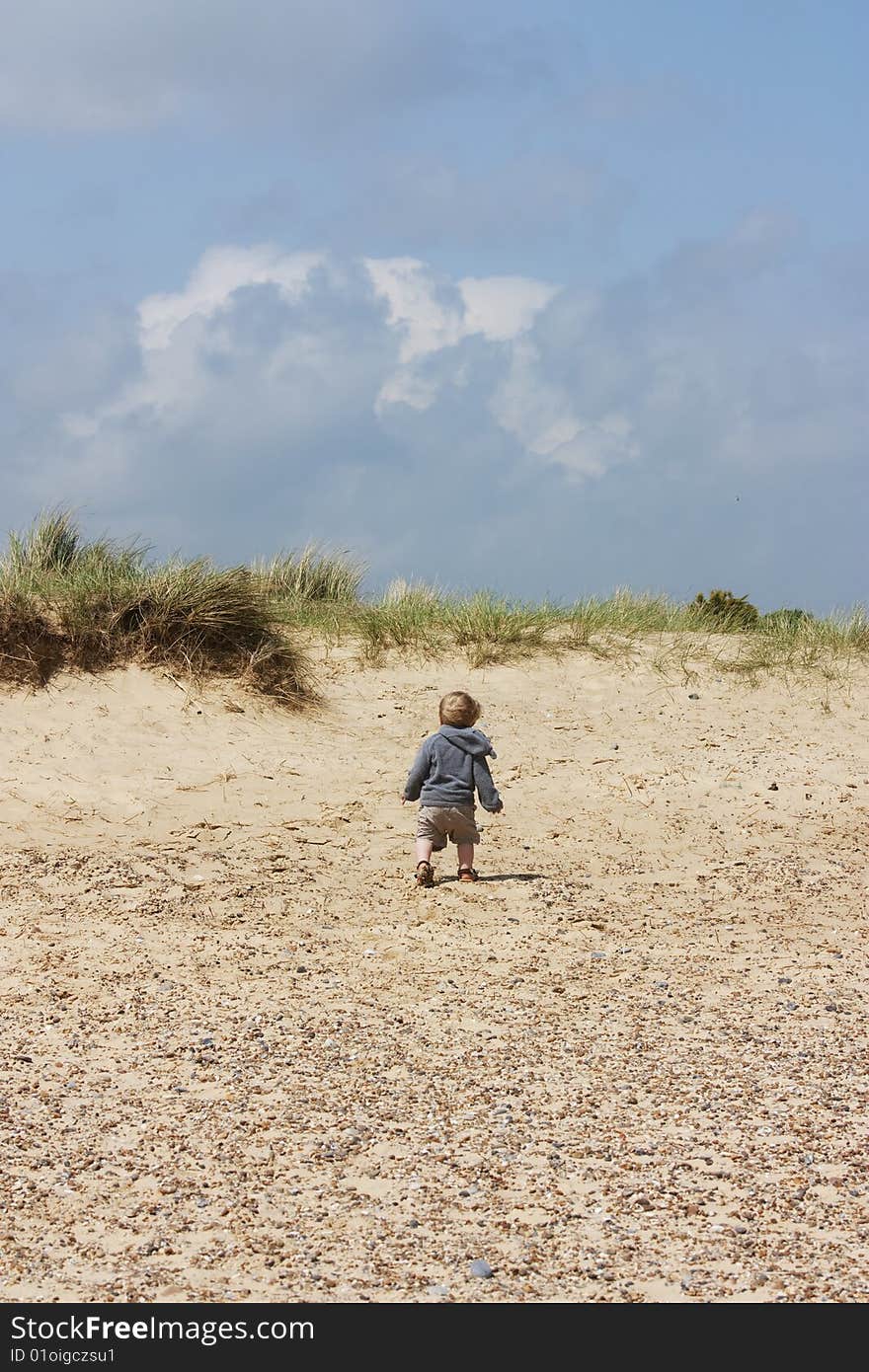 Small child on dunes