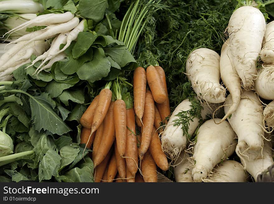 Carrots and radishes