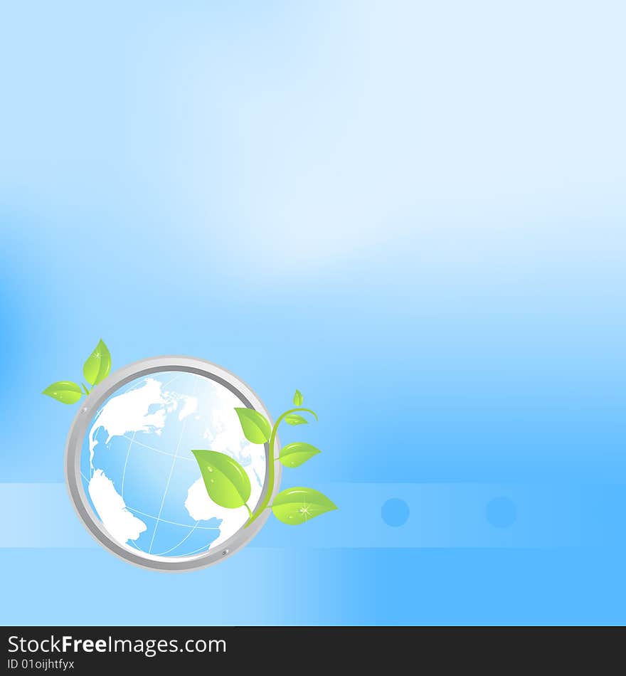 Abstract ecology background with a globe. Abstract ecology background with a globe