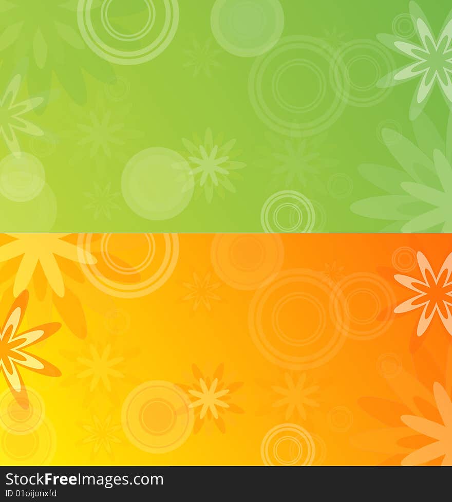 Set of two summer banners