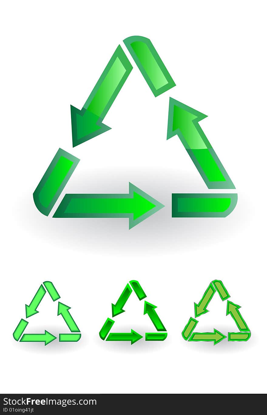 The recycle symbol. A vector. Without mesh.