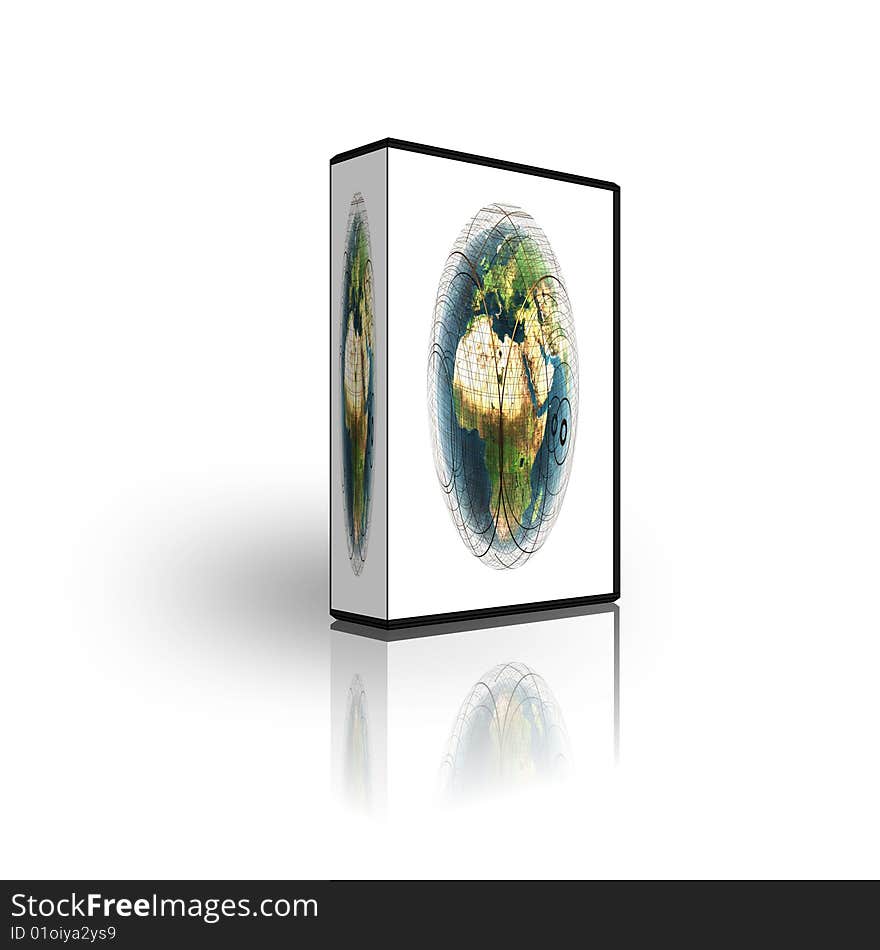 Blank CD DVD box template isolated on white