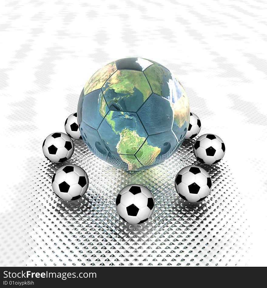 Soccer ball with earth