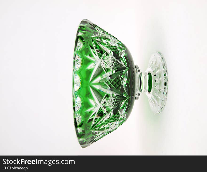 Green Color Crystal Jar Front