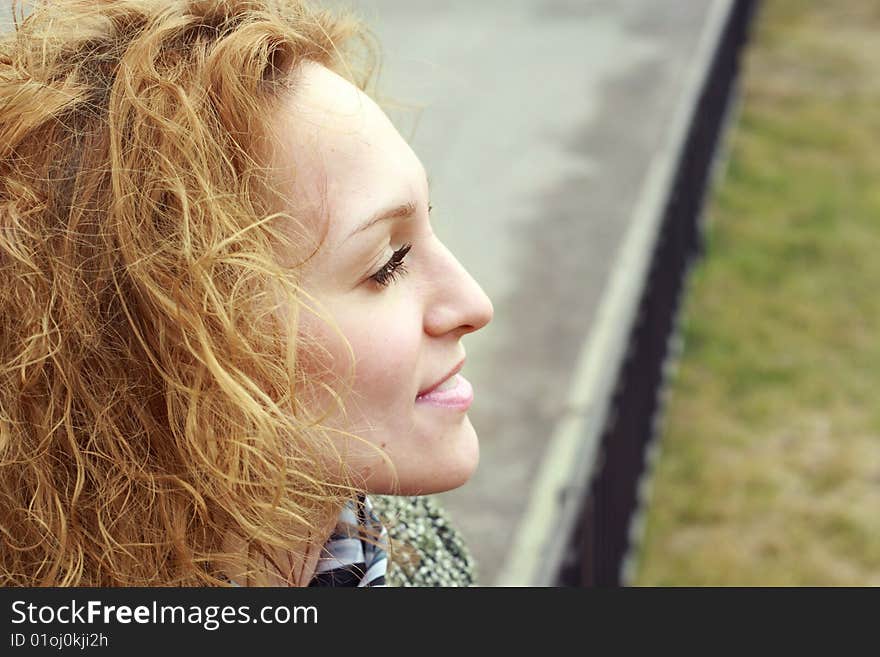 Portrair of smiling beautiful woman