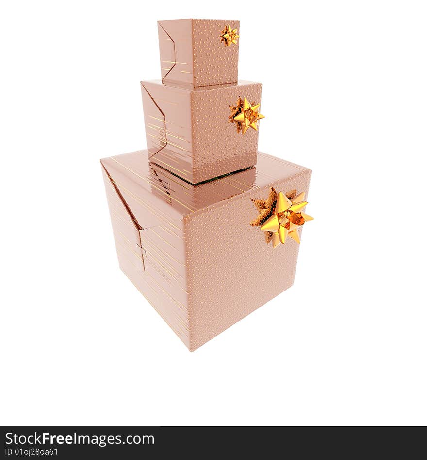 Gift box isolated on a white