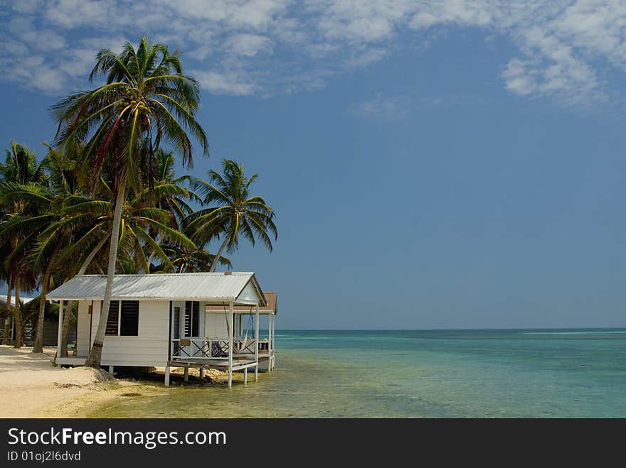 A bungalow overlooking the Caribbean Sea. A bungalow overlooking the Caribbean Sea.