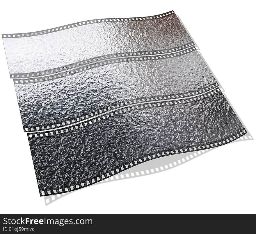 Blank film with metal texture isolated on a white