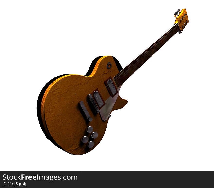 Cool 3D guitar isolated on white