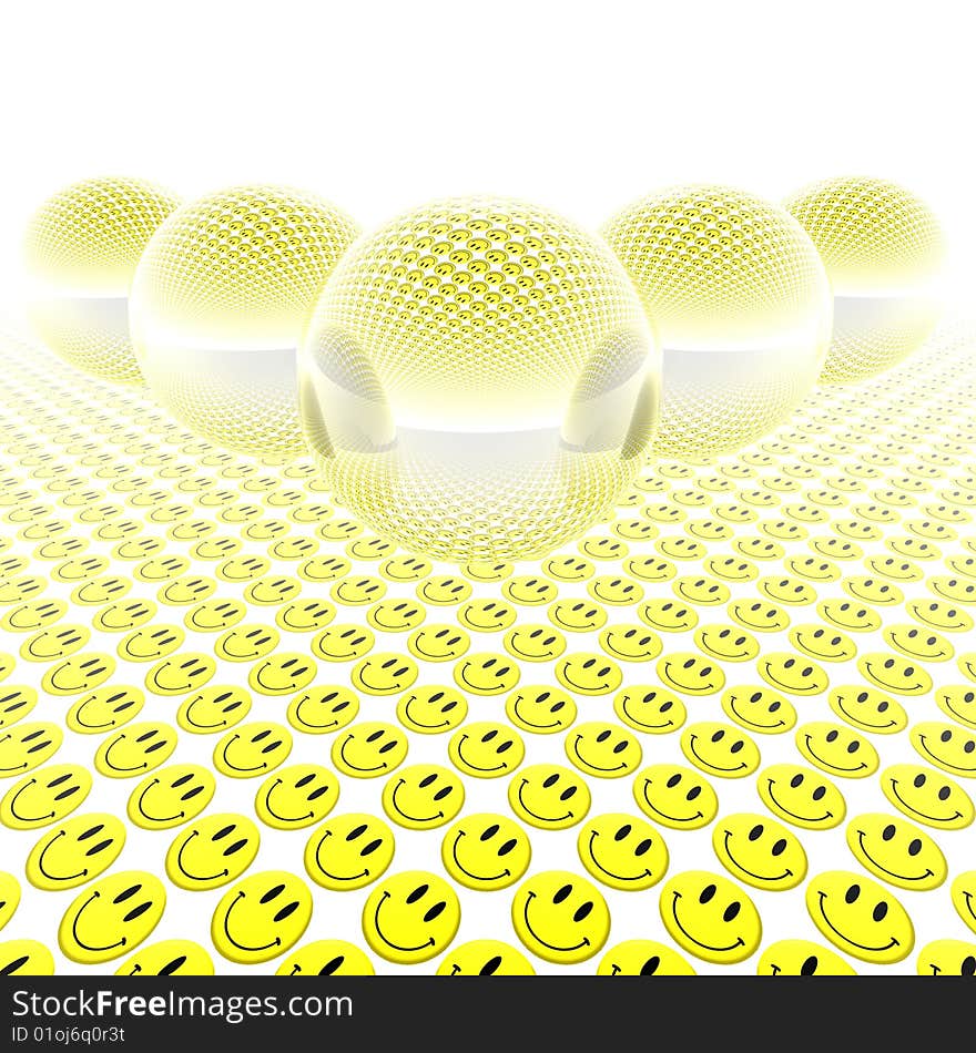 3d Glass Balls With Smiles