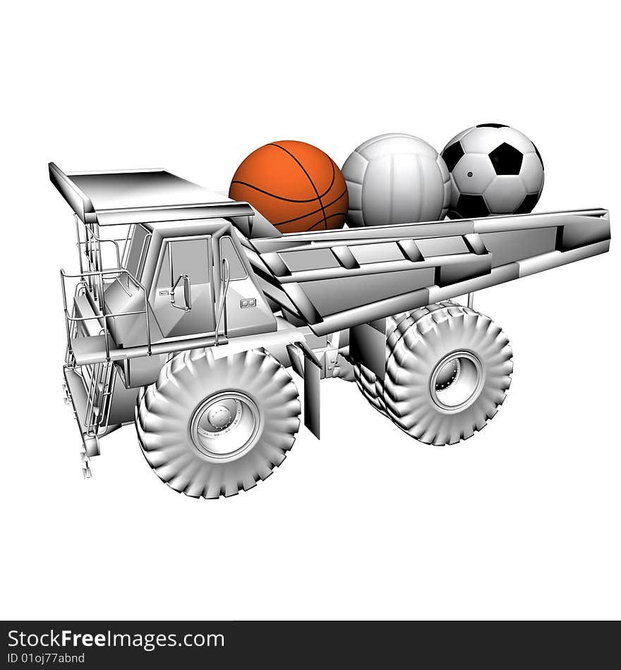 Truck and sport ball