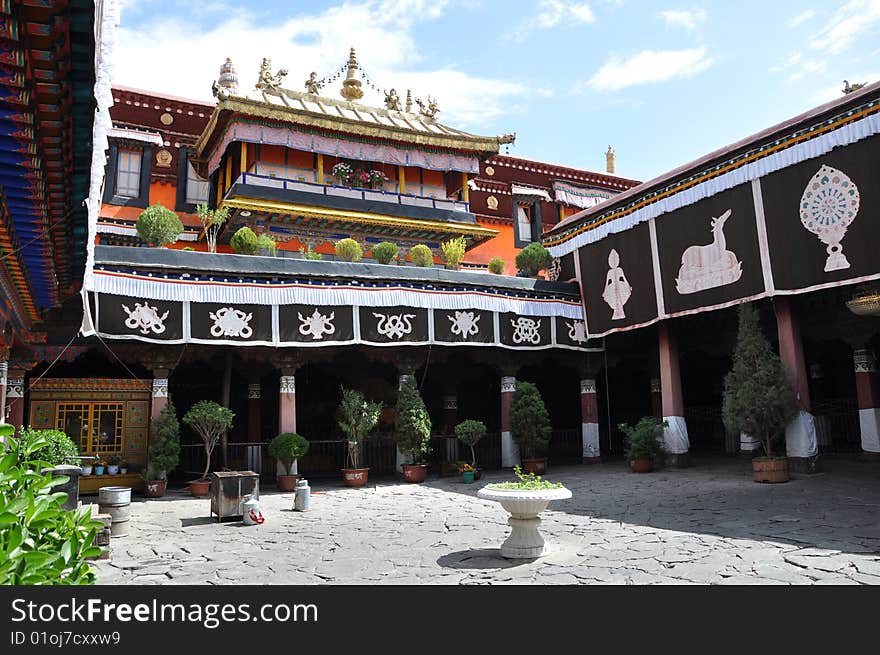 A traditional and buddhism lama architecture in tibet. A traditional and buddhism lama architecture in tibet