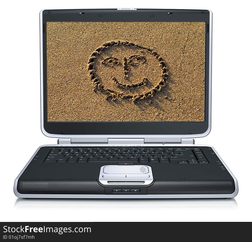 Smile on laptop screen