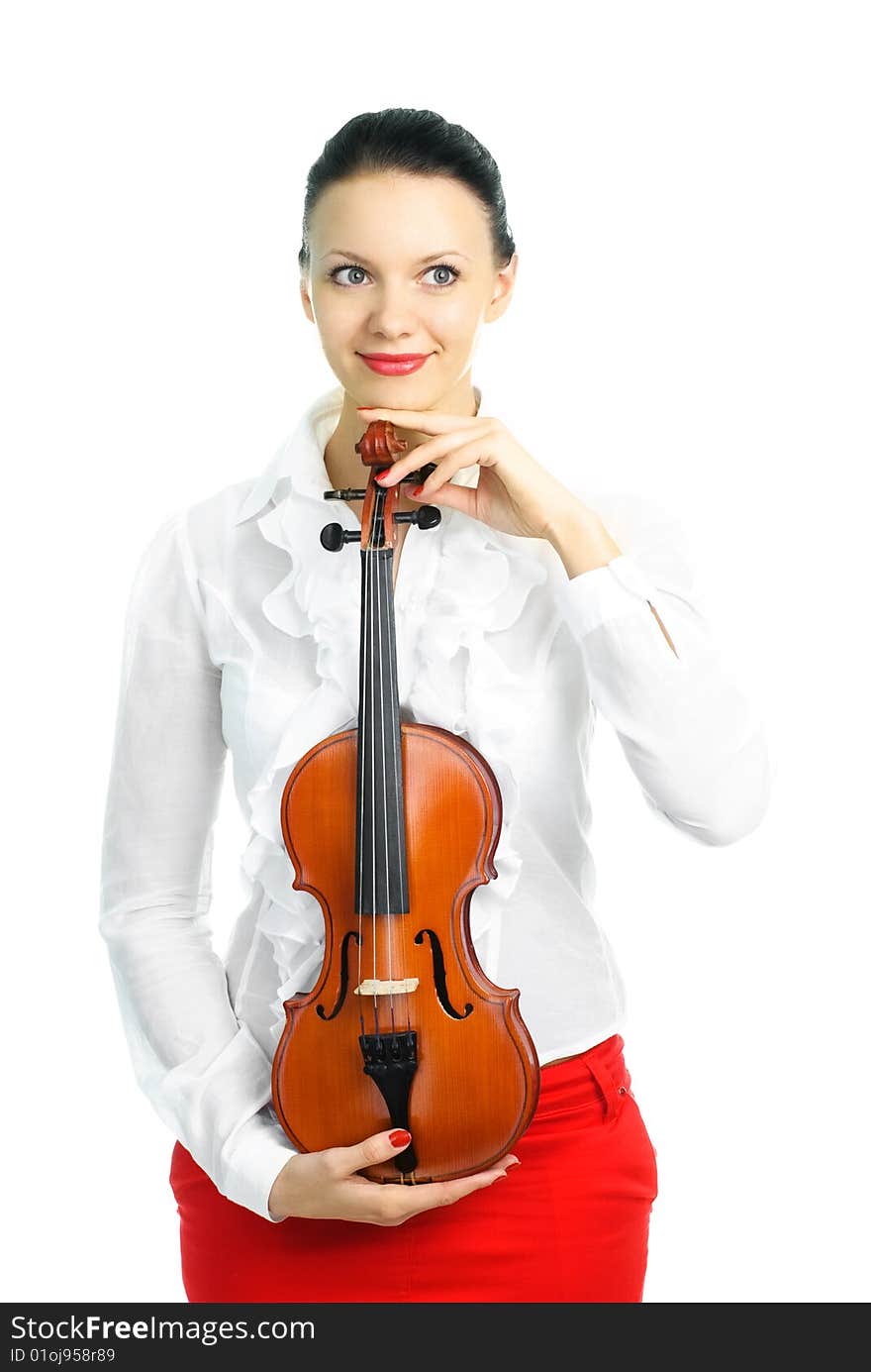 Pretty girl with a violin