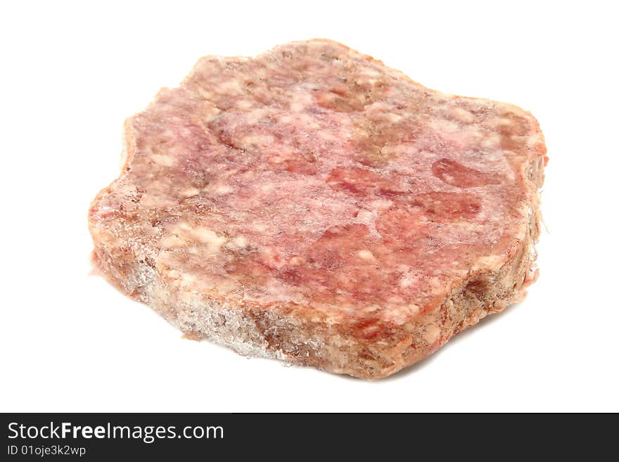 Frozen Hamburger Patty Isolated