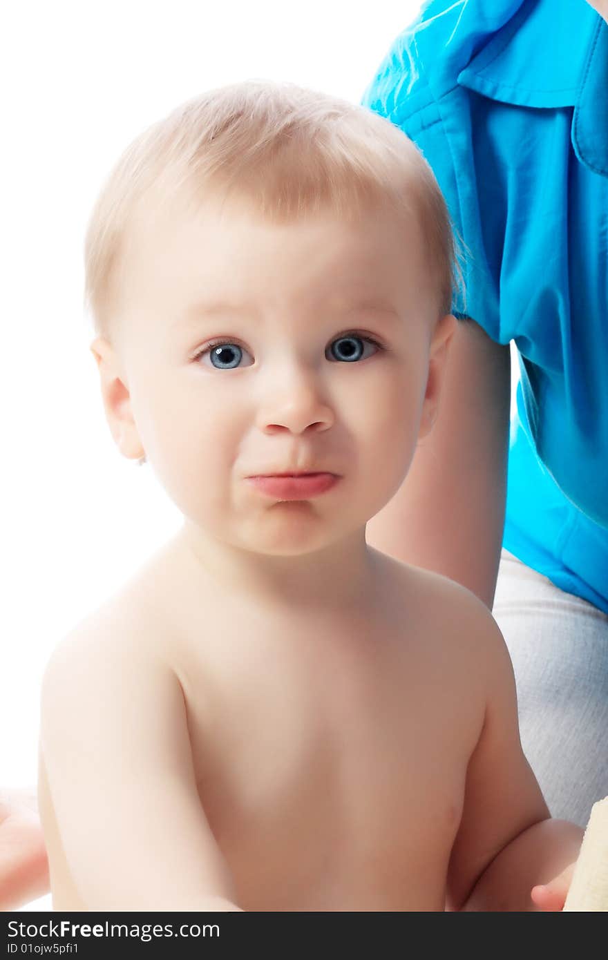 Beautiful baby. Shot in studio. Isolated on white. Beautiful baby. Shot in studio. Isolated on white.