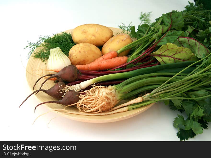 Plate full of fresh and new vegetables. Plate full of fresh and new vegetables