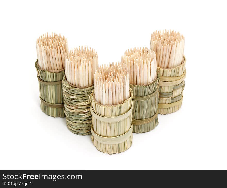 A Round Bamboo Box Of Toothpicks