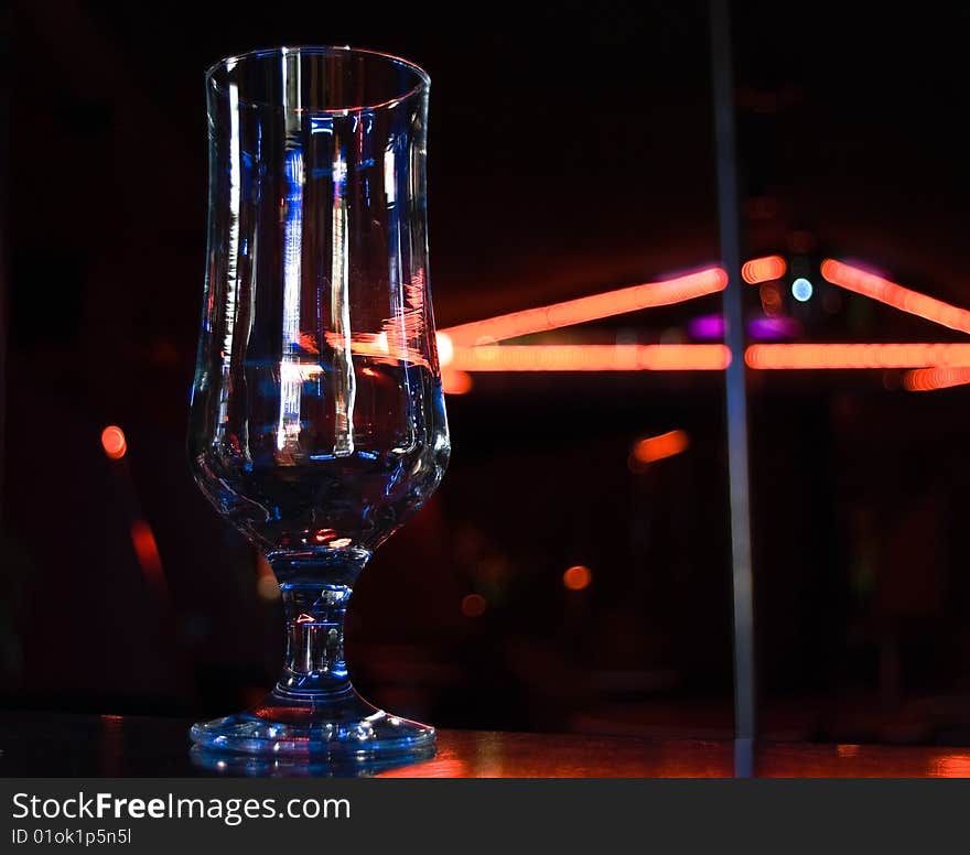 Glass stemware on the bar of bar