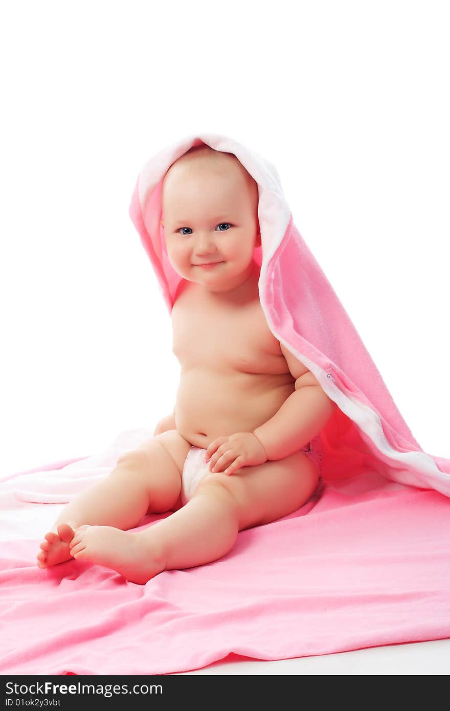 Beautiful baby. Shot in studio. Isolated on white. Beautiful baby. Shot in studio. Isolated on white.