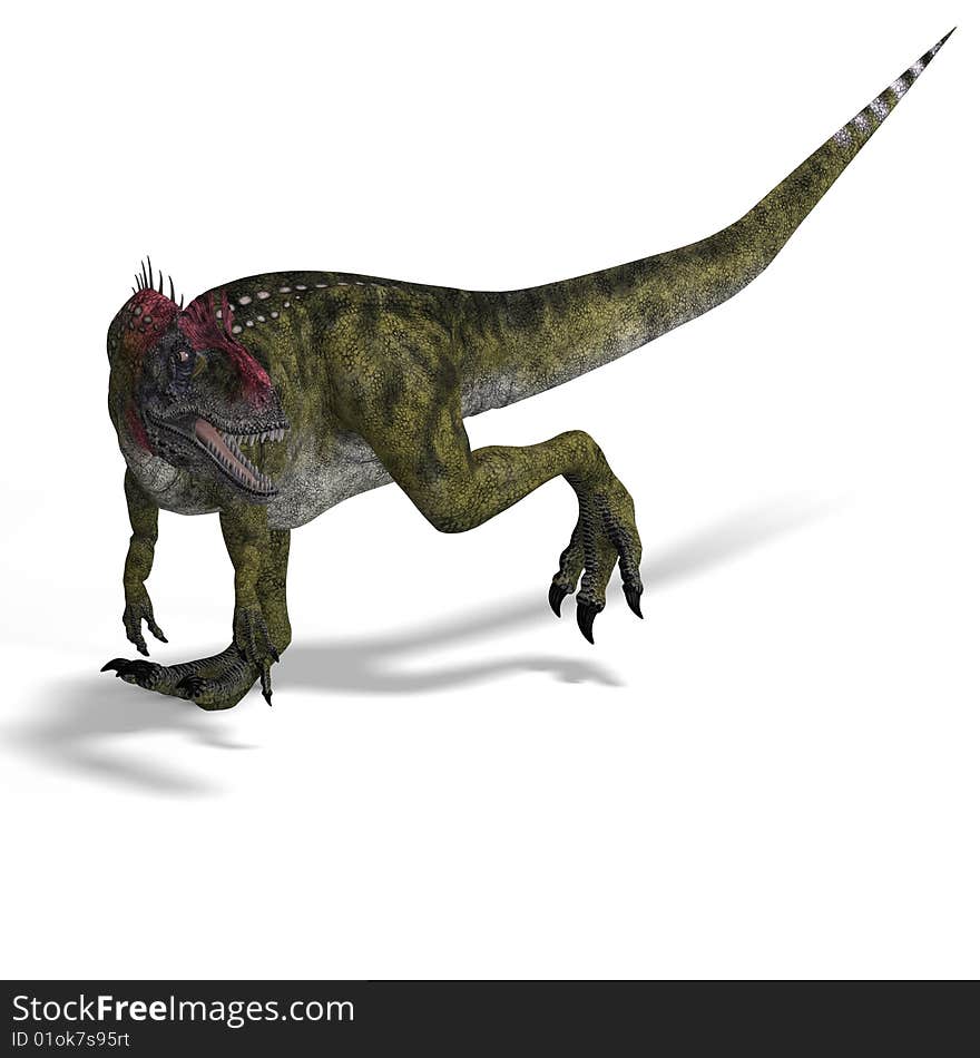 Frightening dinosaur cryolophosaurus With