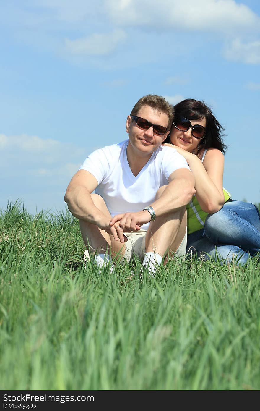 Portrait of a happy married couple outdoor. Portrait of a happy married couple outdoor.