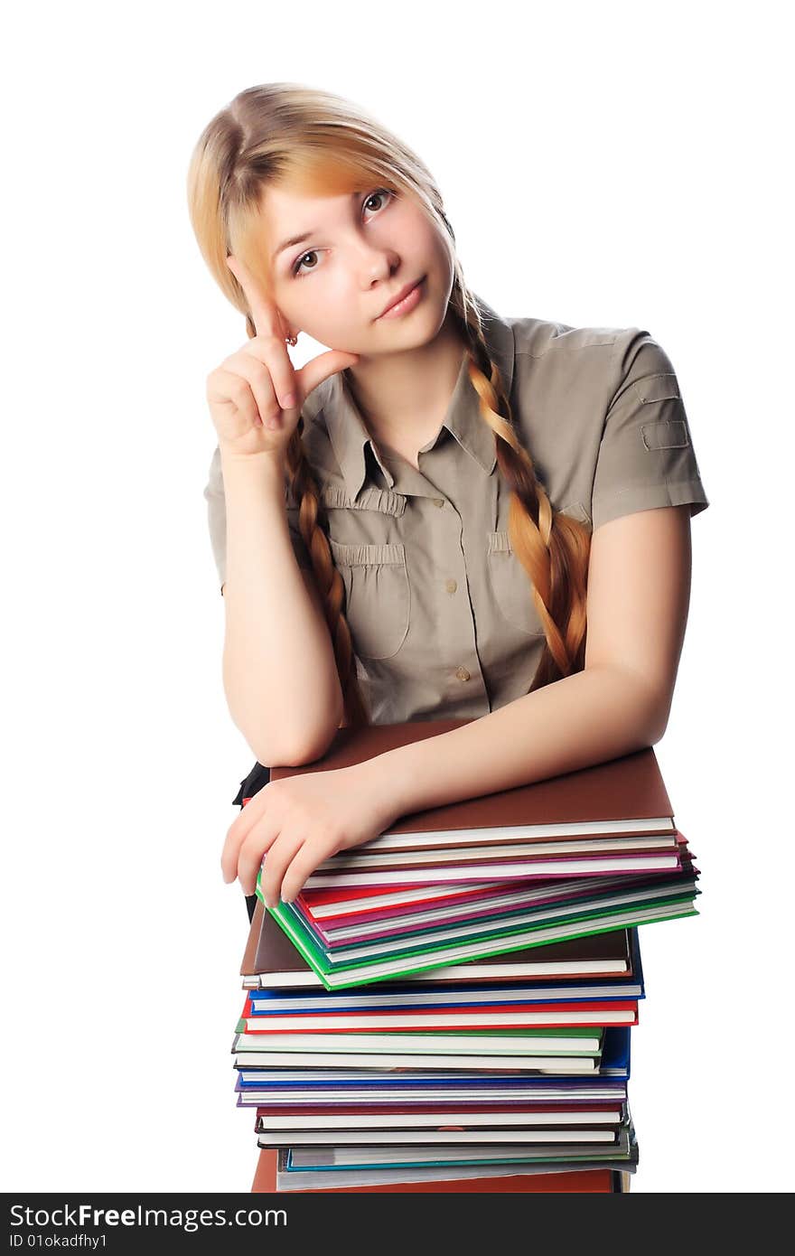 Portrait of a pretty student. Shot in a studio. Portrait of a pretty student. Shot in a studio.