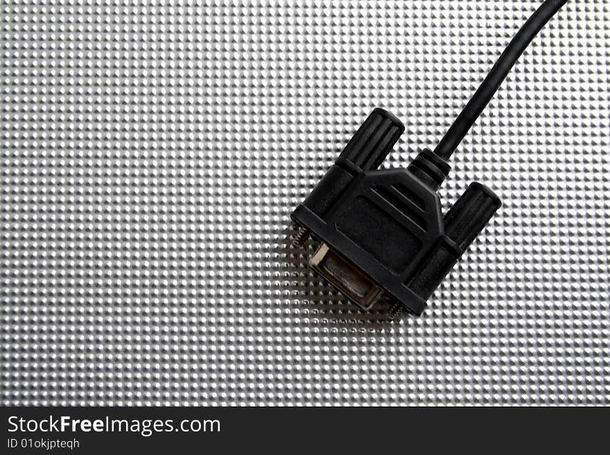 Computer socket on a grey background