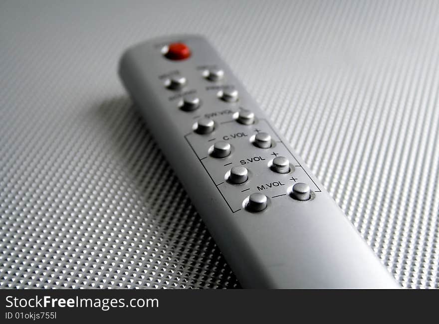 Remote control on a grey background