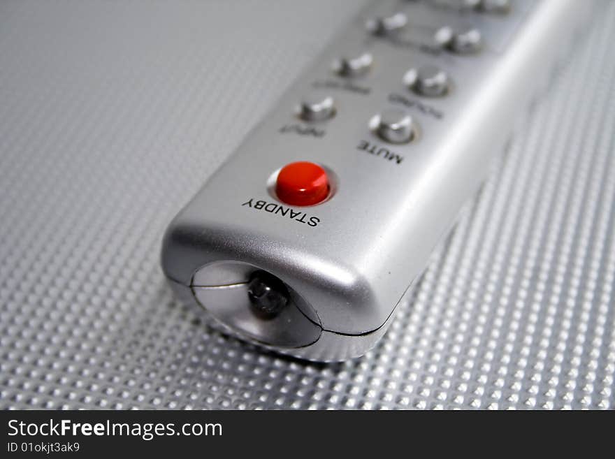 Remote control on a grey background