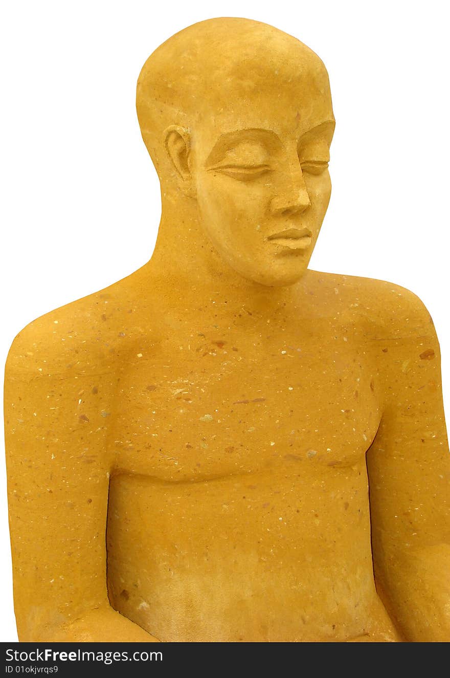 Figure of man with the closed eyes from sand. Figure of man with the closed eyes from sand