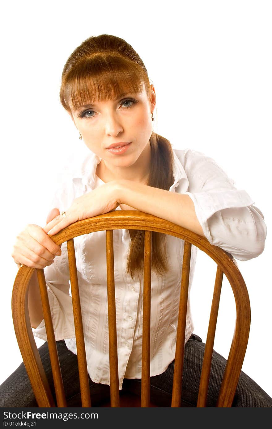 Beauty lady on the chair