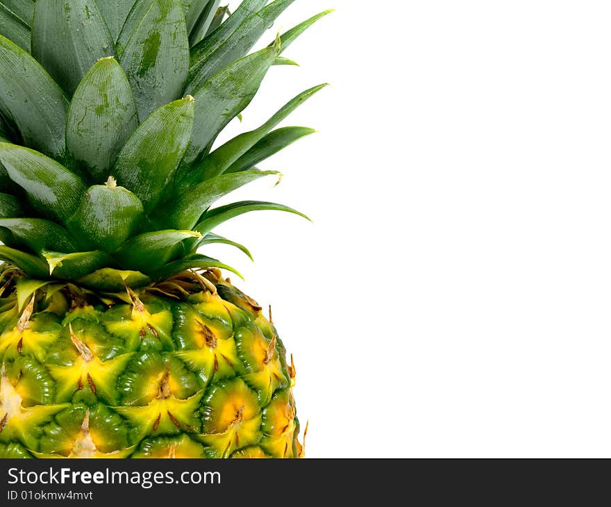 Ripe pineapple background with room for text.